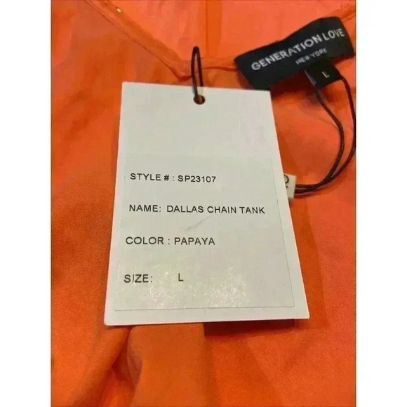 Generation Love Women's Dallas Chain Tank Papaya Career Cocktail Formal Sexy NWT - Picture 6 of 8